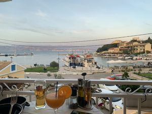View over the harbour at Petrino in Corfu