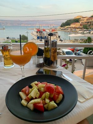 The tomato cucumber salat at Petrino in Corfu