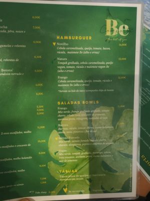 Menu1/2 at Be Comporta in Comporta