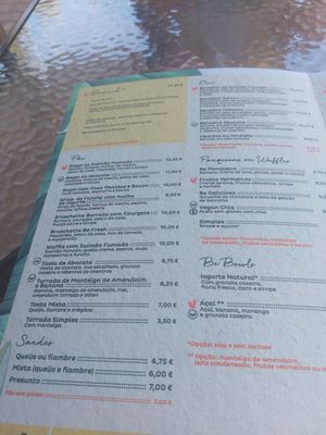 Menú de verão at Be Comporta in Comporta