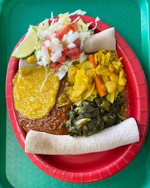   at Gursha Ethiopian Grill in Des Moines