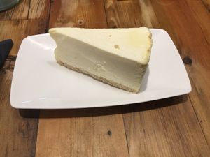 Vegan cheesecake at Hobson's Fish & Chips in West London