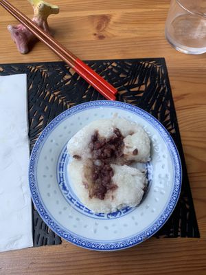 Red bean mochi dessert- all homemade!   at Onigiri-A in Lisbon