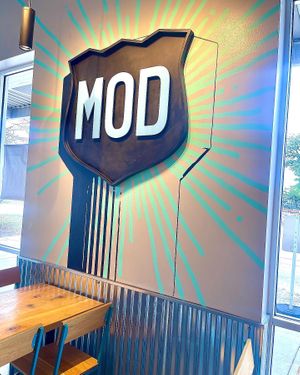 Sign inside   at Mod Pizza in Dallas