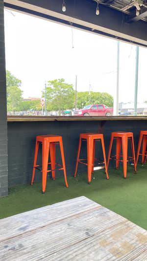 Covered outdoor seating area at Mosquito Burrito in Cleveland