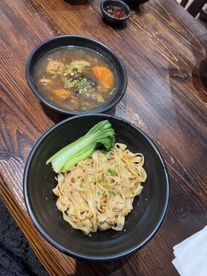 Spicy noodle and veg curry  at Life Cafe @ Padungan in Kuching
