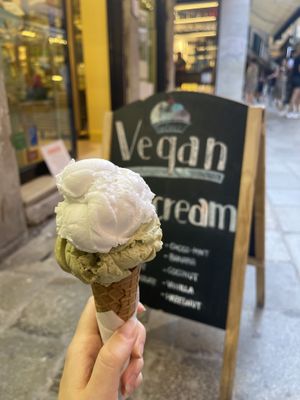 Vegan pistachio and coconut   at Gelato Fantasy - San Giovanni in Venice