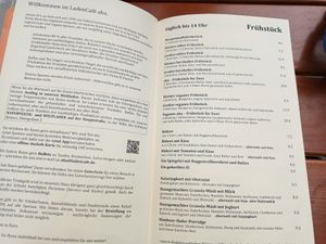 Menu 1 at Aha Cafe in Dresden