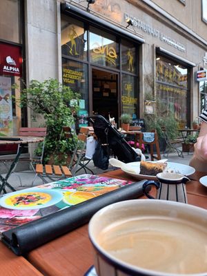 Cozy place outside at Aha Cafe in Dresden