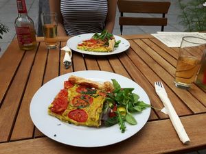 vegan quiche at Aha Cafe in Dresden