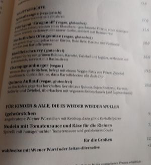 Haupt- und Kindergerichte at Aha Cafe in Dresden