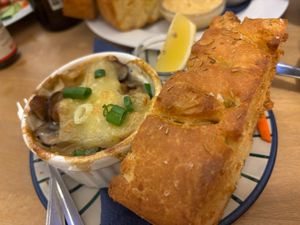 "Vürzfleisch" with focaccia at Aha Cafe in Dresden