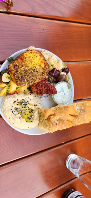 Vegan antipasti platte for one at Aha Cafe in Dresden