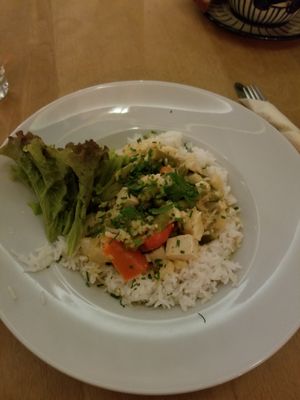 Tofu curry (vegan) at Aha Cafe in Dresden