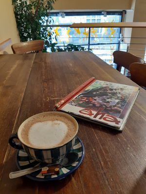 Large hot chocolate with oat milk at Aha Cafe in Dresden