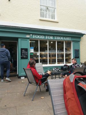 The front of the shop. at Food For Thought in Totnes