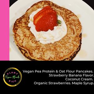 Rolled Oats Flour and Vegan Protein Pancakes. Delicious! at Plant Rich Vegan in Wellington