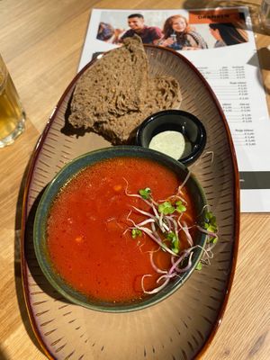 Pomodori tomato soup at Bibliotheek Oosterschelde in Goes