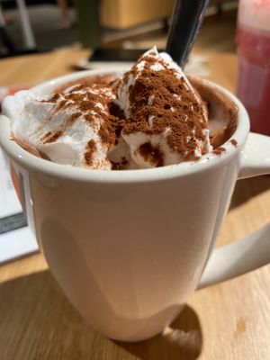 Hot chocolate with whipped cream at Bibliotheek Oosterschelde in Goes
