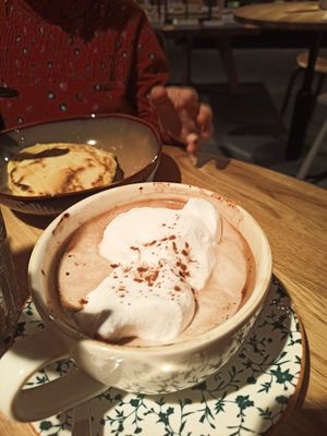 Hot chocolate milk with cream at Bibliotheek Oosterschelde in Goes