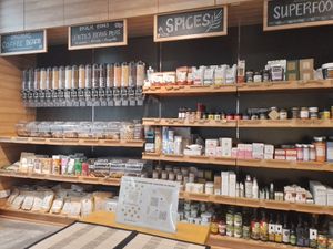 Shop Shelves. at Spicebox Organics Market & Cafe in New Territories