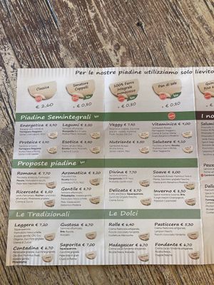 menu with veggy set (or create your own set) at Bacchabundus in Verona