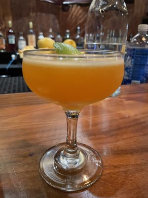 Turmeric cocktail  at Plenty of Clouds in Seattle