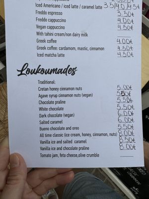 Deux options sur la carte, mais une troisième basique à demander pour en savoir plus.  at Meli Melo in Crete