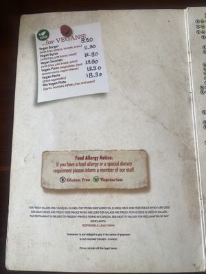 Menu, May 2023  at Orexi in Rhodes