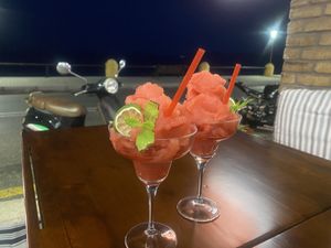Strawberry daiquiris  at Orexi in Rhodes