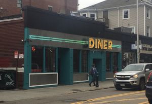 Storefront at Donut Villa Diner in Cambridge
