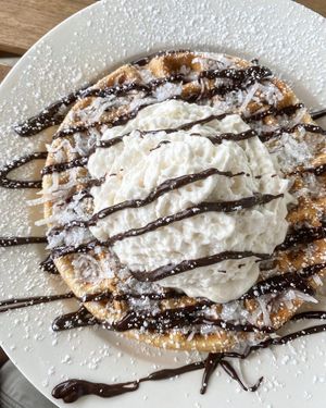 Almon Joy Waffle at Donut Villa Diner in Cambridge