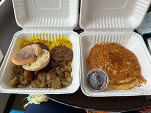 Hungry vegan breakfast. Massive!  at Donut Villa Diner in Cambridge