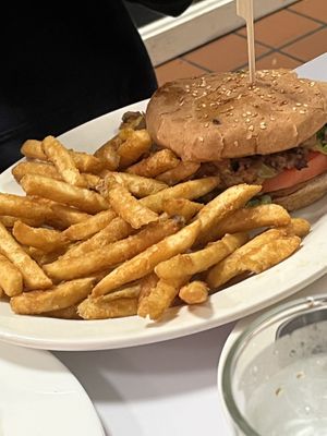 Black bean burgerrs  at Donut Villa Diner in Cambridge