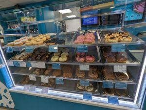 Vegan ones on the top row at Planet Doughnut in Chester