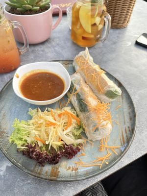 Vegan summer rolls  at Loi Xua in Speyer