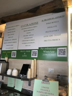 Menue  at Pateka in Camogli