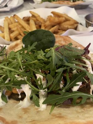 Aubergine pita   at Le Bab in London