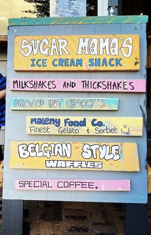 Vegan options  at Sugar Mama's Ice Cream Shack in Moffat Beach