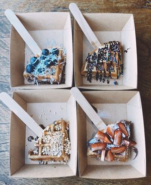 Waffle pops special  at Sugar Mama's Ice Cream Shack in Moffat Beach