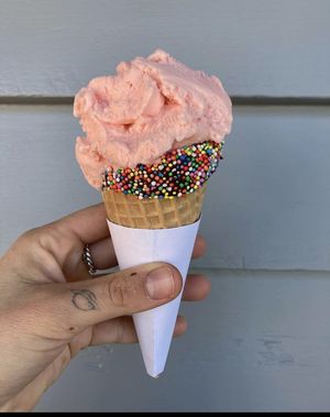 Turkish delight ice cream  at Sugar Mama's Ice Cream Shack in Moffat Beach