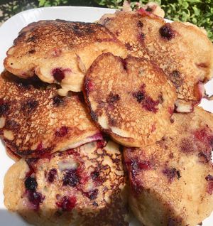 Blueberry pancakes  at The Alkaline Electric Goddess in Indianapolis