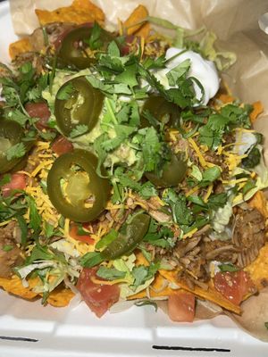 “The Mitch”. Jackfruit nachos   at The Alkaline Electric Goddess in Indianapolis