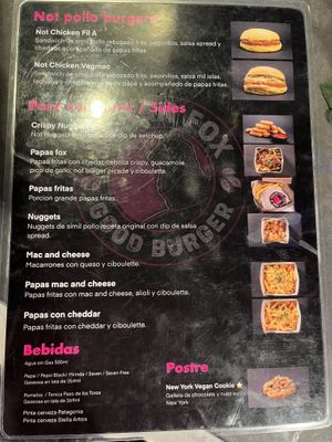 Sides menu  at VEGAN FOX in Buenos Aires