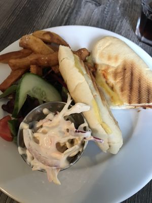 Vegetable ragu and vegan cheese panini  at Fountain Cottage Cafe in Hexham