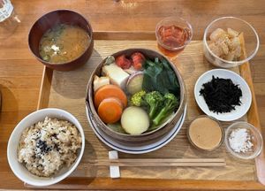 Vegan lunch set menu  at Fumikaden in Matsuyama