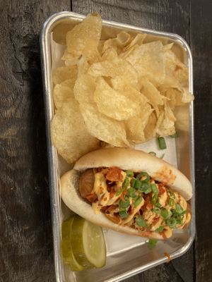 Vegan kimchi dog!  at Sherman Street Beer Co. in Allentown