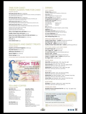 Menu 2/2 (VG=vegan and VGR=vegan upon request) at Bickleigh Mill in Tiverton