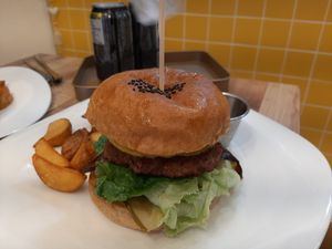 Same amazing burger at Loving Hut - Yeoksam Branch 러빙헛 서울 역삼점 in Seoul