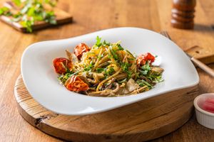 Spicy Mushroom Pasta at Loving Hut - Yeoksam Branch 러빙헛 서울 역삼점 in Seoul